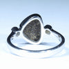 Australian Solid Boulder Opal and Diamond Silver Ring - Size 8 Code CC575