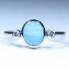 Natural Australian Boulder Opal Silver and Diamond Ring