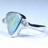 Sterling Silver - Solid Queensland Boulder Opal - Natural Diamonds