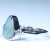Australian Solid Boulder Opal and Diamond Silver Ring - Size 8.25 Code CC576