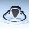 Australian Solid Boulder Opal and Diamond Silver Ring - Size 8.25 Code CC576