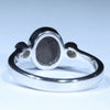 Australian Solid Boulder Opal and Diamond Silver Ring - Size 7 Code CC568