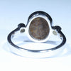 Australian Solid Boulder Opal and Diamond Silver Ring - Size 8.5 Code CC580