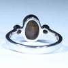 Australian Solid Boulder Opal and Diamond Silver Ring - Size 7.75 Code CC578