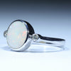 Sterling Silver - Solid Coober Pedy White Opal - Natural Diamonds