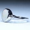 Opal Birthstone for October - White Opal Silver and Diamond Ring