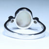 Coober Pedy Solid White Opal and Diamond Silver Ring - Size 9.5 Code CC572