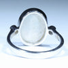 Coober Pedy Solid Opal and Diamond Silver Ring - Size 9.75 Code CC573