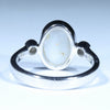 Coober Pedy Solid White Opal and Diamond Silver Ring - Size 7 Code CC582