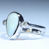 Sterling Silver - Solid Coober Pedy White Opal - Natural Diamonds