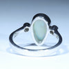 Coober Pedy Solid Opal and Diamond Silver Ring - Size 8 Code CC577