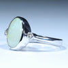 Sterling Silver  - Solid Coober Peady White Opal - Natural Diamonds