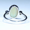 Coober Pedy Solid Opal and Diamond Silver Ring - Size 8.25 Code CC571