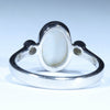 Coober Pedy Solid White Opal and Diamond Silver Ring - Size 8.5 Code CC569