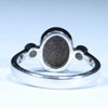 Australian Solid Boulder Opal and Diamond Silver Ring - Size 6.5 Code CC570