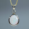 Natural Australian Coober Pedy Opal Gold and Diamond Pendant