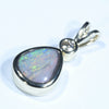 10k Gold - Solid Coober Pedy Dark Opal - Natural Diamond