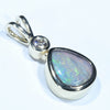 Coober Pedy Solid Opal and Diamond Gold Pendant (9mm x 8mm) Code - Z41