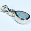 Coober Pedy Solid Opal and Diamond Gold Pendant (9mm x 8mm) Code - Z41