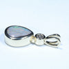 Coober Pedy Solid Opal and Diamond Gold Pendant (9mm x 8mm) Code - Z41