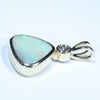 Coober Pedy Solid Opal and Diamond Gold Pendant (12.5mm x 10mm) Code - Z32
