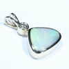 Coober Pedy Solid Opal and Diamond Gold Pendant (12.5mm x 10mm) Code - Z32