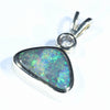 Natural Australian Boulder Opal and Diamond Gold Pendant (11mm x 7mm) Code - Z35