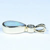 Coober Pedy Solid Opal and Diamond Gold Pendant (10.5mm x 6mm) Code - Z50