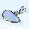 10k Gold - Solid Lightning Ridge Dark Opal - Natural Diamond