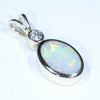 Coober Pedy Solid Opal and Diamond Gold Pendant (11mm x 8mm) Code - Z51