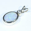 Coober Pedy Solid Opal and Diamond Gold Pendant (11mm x 8mm) Code - Z51