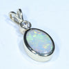 Coober Pedy Solid Opal and Diamond Gold Pendant (11mm x 8mm) Code - Z51
