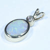 10k Gold - Solid Coober Pedy Dark Opal - Natural Diamond