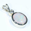 Coober Pedy White Opal and Diamond Gold Pendant (10mm x 9mm) Code - Z36