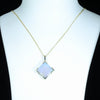 Coober Pedy Solid Crystal Opal Gold Pendant (20mm x 20mm ) Code - Z33