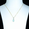 Coober Pedy Solid Opal and Diamond Gold Pendant (10.5mm x 6mm) Code - Z50