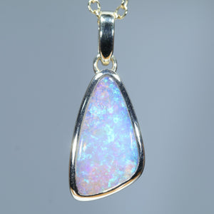 Natural Australian Solid Queensland Pipe Opal Gold Pendant