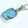 10k Gold - Solid Queensland Boulder Opal - Natural Diamond