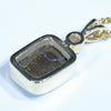 Natural Australian Boulder Opal and Diamond Gold Pendant (11mm x 8.5mm) Code - Z42