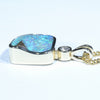 Natural Australian Boulder Opal and Diamond Gold Pendant (11mm x 8.5mm) Code - Z42