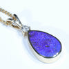 Natural Australian Boulder Opal and Diamond Gold Pendant (12mm x 8mm) Code - AA267