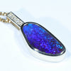 Natural Australian Boulder Opal and Diamond Gold Pendant (17.5mm x 8.5mm) Code - Z38