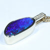 Natural Australian Boulder Opal and Diamond Gold Pendant (17.5mm x 8.5mm) Code - Z38