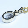 Lightning Ridge Solid Dark Opal and Diamond Gold Pendant (10mm x 7.5mm ) Code - Z43