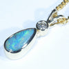 10k Gold - Solid Queensland Boulder Opal - Natural Diamond