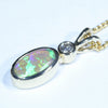 10k Gold - Solid Queensland Boulder Opal - Natural Diamond
