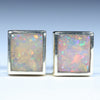 Natural Australian Queensland Boulder Pipe Opal Gold Studs