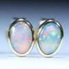 Natural Australian Coober Pedy Crystal Opal 14k Gold Stud Earrings