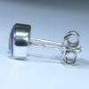 Australian Black Opal Silver Earrings (5.5mm x 4.5mm) Code - V91
