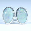 Natural Australian Coober Pedy Silver Opal Studs